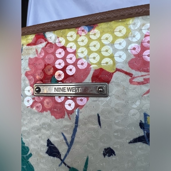 Nine West It Girl Sequin Floral Tote Purse - Picture 6 of 14